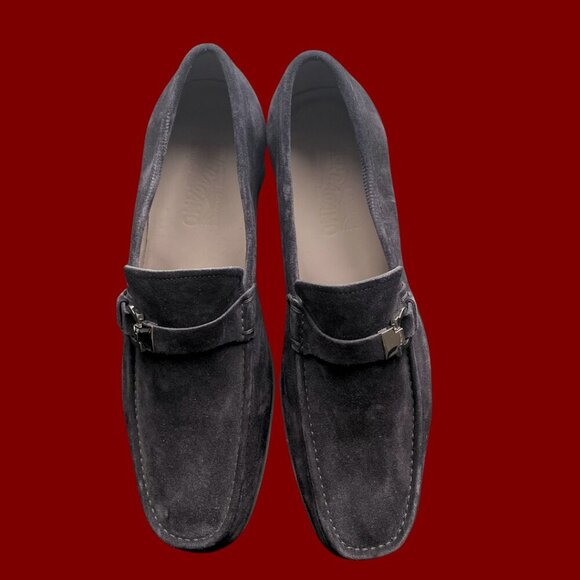 Salvatore Ferragamo Black Suede Bit Loafers – Size 13.5 - Picture 4 of 9